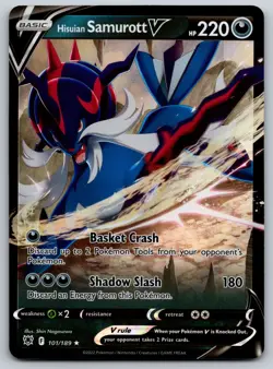 Hisuian Samurott V 101/189 SWSH10: Astral Radiance NM Pokemon Card TCG - Image 1