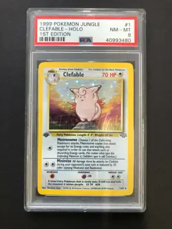 1999 Jungle Clefable Holo PSA 8 1st Edition First 1/64 Rare Pokemon Card #1/64 - Image 1