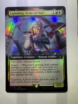 Lightning, Army of One MTG Final Fantasy Mythic Rare Extended Art Foil #498 FF13 - Image 1
