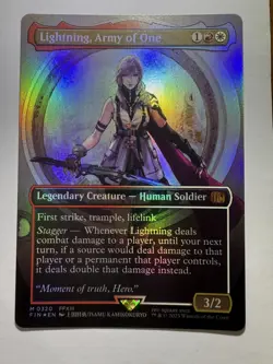 Lightning, Army of One (0320) (Borderless) Final Fantasy Foil MTG - Image 1
