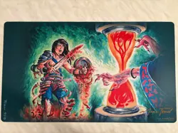 TIMETWISTER PLAYMAT NEW MAGIC THE GATHERING MTG HAND SIGNED MARK TEDIN - Image 1