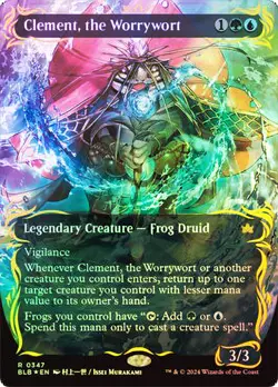 MTG FOIL Clement, the Worrywort Borderless Raised Foil - Bloomburrow #347 - Image 1