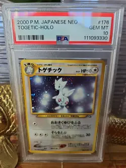 2000 P.M. Pocket Monsters Japanese Neo Togetic - Holo #176 PSA 💎 Mint 10! - Image 1
