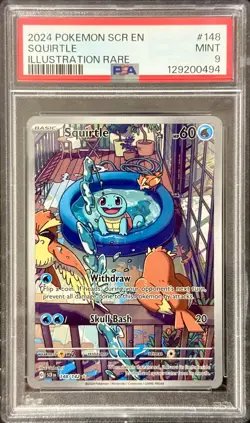 Squirtle 148/142 Pokemon TCG Stellar Crown SCR Illustration Rare PSA 9 MINT - Image 1