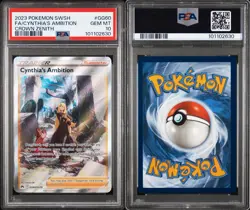 2023 Pokemon SWSH Crown Zenith #GG60 Full Art Cynthia's Ambition PSA 10 Gem Mint - Image 3