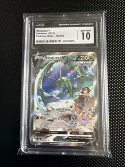 Pokemon CGC 10 Gem Mint Evolving Skies Alt Art Rayquaza V 194/203 - Image 1