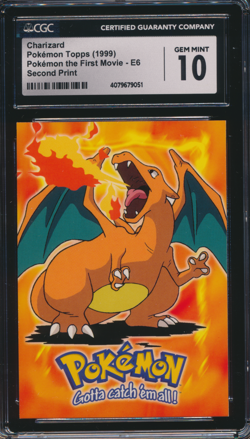 1999 Pokemon Topps Charizard The First Movie- E6 Second Print CGC 10 Gem Mint - Image 1