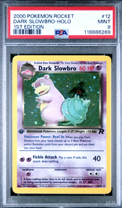 2000 POKEMON ROCKET 1ST ED #12 DARK SLOWBRO HOLO PSA 9 Mint - Image 1