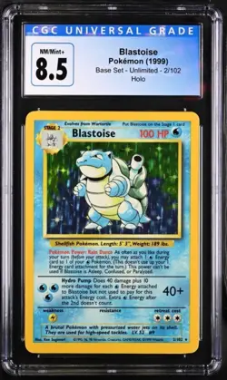 1999 Pokemon CGC 8.5 Blastoise 2/102 - Base Set Holo NM/Mint+ - Image 1