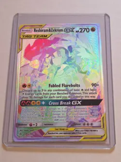 Reshiram & Zekrom GX 259/236 Pokemon Cosmic Eclipse Rainbow Rare - Image 3