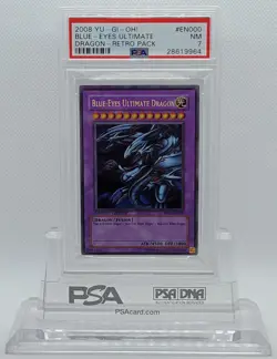 YUGIOH RP01-EN000 BLUE EYES ULTIMATE DRAGON SECRET RARE HOLO FOIL PSA 7 NM #* - Image 1
