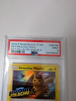 PSA 9 Detective Pikachu Black Star Promo Holo SM190 Pokemon Card Near Mint - Image 3