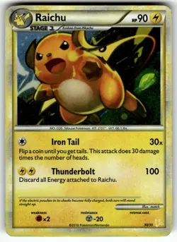 Raichu (#30 Holo) 30/30 HGSS Trainer Kit: Gyarados & Raichu HP Pokemon Card TCG - Image 1