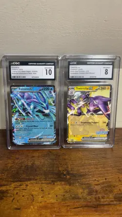 Pokemon CGC Graded Cards Lot Of 2 Rare Cards Suicune And Toxtricity - Image 1