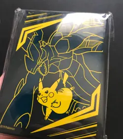 Pikachu & Zekrom Team Up Tag Sleeves 2019 Protects Pokemon Cards Deck X 65 NEW - Image 3