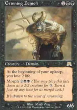 [1x] Grinning Demon - Foil Played, English Onslaught MTG Magic - Image 1