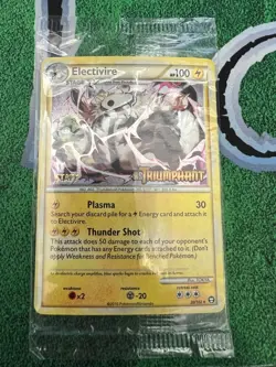 Pokemon SEALED Electivire 20/102 HGSS Triumphant Prerelease STAFF Promo Pack!! - Image 1