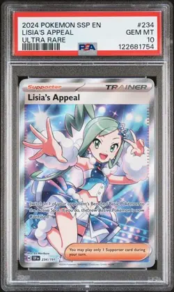 2024 POKEMON SSP EN-SURGING SPARKS ULTRA RARE #234 LISIA'S APPEAL PSA 10 (Q754 - Image 1