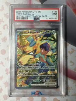 Hop's Zacian Ex #186 Special Illustration Rare Pokemon Journey Together PSA 9 - Image 1