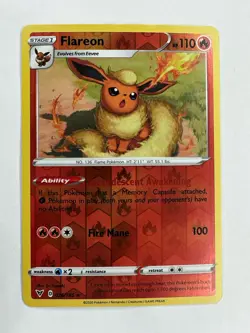 2020 Pokemon VIVID VOLTAGE FLAREON #26/185 Reverse Holo NM - Image 1