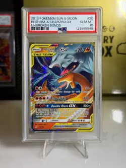 2019 Pokemon Reshiram & Charizard GX Tag Team #20 PSA 10 GEM MINT Unbroken Bonds - Image 1