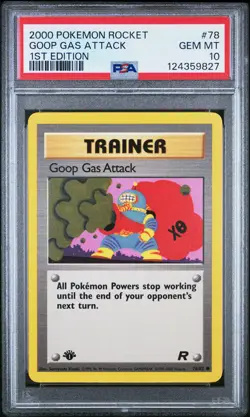 2000 POKEMON ROCKET 1ST ED #78 GOOP GAS ATTACK PSA 10 - Image 1