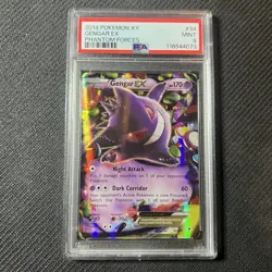 2014 POKEMON XY PHANTOM FORCES #34 GENGAR EX PSA 9 - Image 1