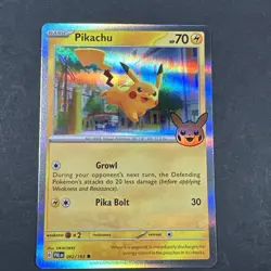 Pokemon Pikachu 062/193 Trick or Trade Halloween BOOster 2023 Holo NM - Image 1