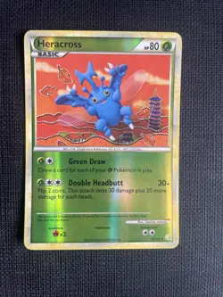 Pokemon TCG Heracross Heartgold & Soulsilver 43/123 Reverse Holo Uncommon LP+ - Image 1