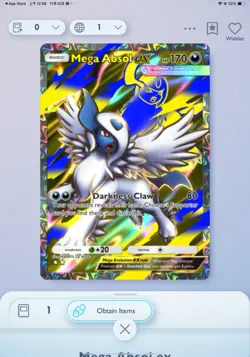 Pokemon TCG Pocket - Mega Absol Ex - 2 ? Mega Rising - B1 - ENGLISH - Image 1