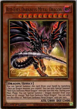 Yu-Gi-Oh! Red-Eyes Darkness Metal Dragon MGED-EN009 Gold Rare Alternative Art - Image 1