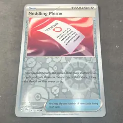 Pokemon Surging Sparks Meddling Memo Reverse Holo Trainer Card 181/191 NM - Image 1