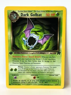 Dark Golbat 24/82 Pokemon Card TCG Team Rocket 1st Edition Non Holo Rare LP - Image 3