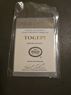 1999 pokemon Special edition 23k gold plated trading card TOGEPI - Image 3