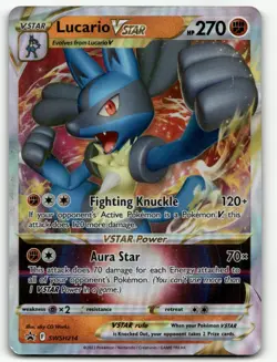 Pokemon Trading Card TCG Lucario VSTAR #SWSH214 Holo - Image 1
