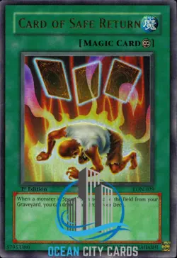 Yugioh Card of Safe Return LON-029 Ultra Rare 1st Edition NM - Image 1