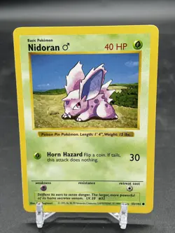 Pokemon SHADOWLESS Base Set COMMON Nidoran 55/102 - LP See Pics - Image 1