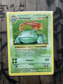 Venusaur 15/102 Rare Holo Shadowless Base Set 1999 Pokemon Card -SHADOWLESS- - Image 1