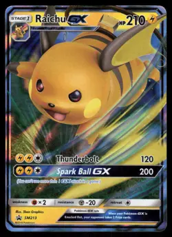Raichu GX SM213 Ultra Rare Pokemon Black Star Promo NM - Image 1