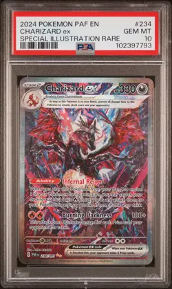 2024 POKEMON PAF EN-PALDEAN FATES SPECIAL ILLUSTRATION RARE CHARIZARD EX PSA 10 - Image 1