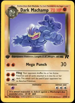 Dark Machamp First Edition 27/82 Pokemon TCG Light Play LP Non Holo - Image 1