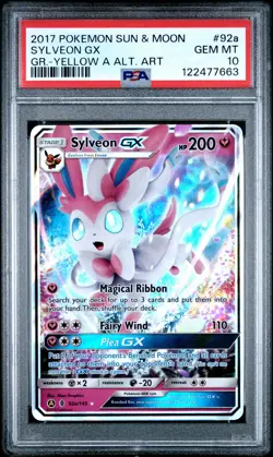 2017 POKEMON SUN & MOON GUARDIANS RISING #92A SYLVEON GX PSA 10 - Image 1