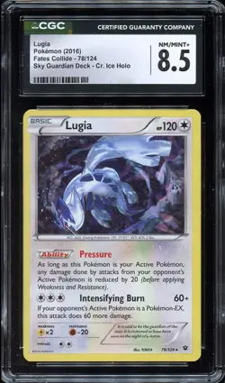 Pokemon Lugia Cracked Ice Holo 78/124 Fates Collide CGC 8.5 NM/MINT+ - Image 1