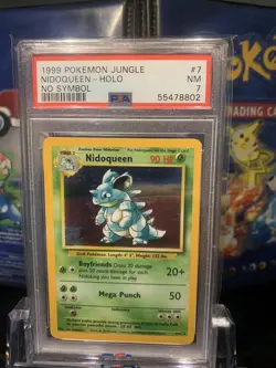 Pokemon TCG 1999 Jungle (No Symbol Error) 7/64 Nidoqueen Holo PSA 7 - Image 2