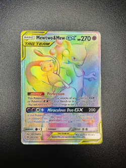 Pokemon TCG Mewtwo & Mew GX 242/236 Rainbow Rare Unified Minds - Image 1
