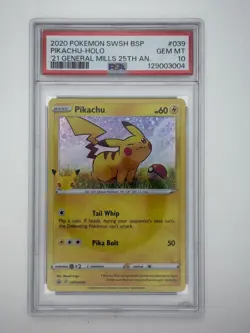 2020 Pokemon SWSH BSP General Mills 25th Promo PSA 10 Pikachu Holo #039 NEW CERT - Image 1
