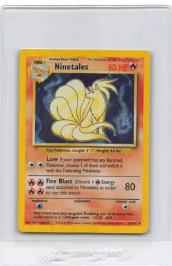 Ninetales 12/102 - HOLO RARE - BASE SET - VINTAGE WOTC POKEMON CARD - LP/MP - Image 1