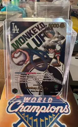 One Piece x Dodgers Collaborative Promo Card Monkey D. Luffy (Sealed) - Image 1