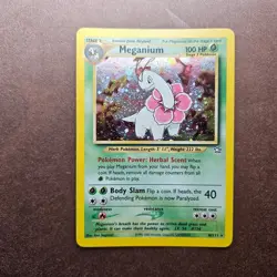 Meganium 10/111 Pokemon Neo Genesis Holo Rare Card - MP - Image 1