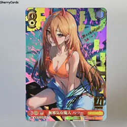 4×Power Chainsaw Man Doujin Card Goddess ACG Waifu Custom Anime Holo Foil - Image 4
